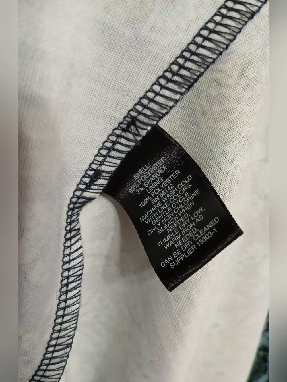 Liz Claiborne Geometric Navy Turquoise Sleeveless Dress Size 18 - Picture 4 of 5